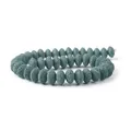 Dark gray volcanic lava rock beads in olive shape for DIY jewelry making and necklace crafts - 1 String (8x13mm, 48g) / Gray Blue