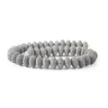 Flat oval grey natural lava stone spacer beads for DIY jewelry necklace making - 1 String (8x13mm, 48g) / Gray (Style 4)