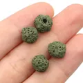 Natuurlijke lavasteen ronde kralen in donker olijfgroen voor DIY-sieraden - 8mm / Nr. 8 (1074-T250630006)