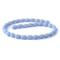 Ovale lichtblauwe lavasteen kralen met poreuze textuur voor DIY sieraden maken - 9x12mm, 24g / Cyaan Blauw