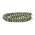 Olive green oval lava stone beads with natural porous texture for DIY jewelry making - 1 String (8x13mm, 48g) / Olive Green (7)
