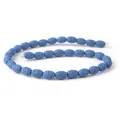 Blauwe ovale vulkanische steen kralen met poreuze textuur voor DIY sieraden maken - 9x12mm, 24g / Blauw