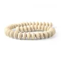 Abacus shaped cream white volcanic stone spacer beads for DIY jewelry making - 1 String (8x13mm, 48g) / Off White (No. 8)