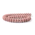 Pink abacus-shaped volcanic rock beads with porous texture for DIY jewelry making - 1 String (8x13mm, 48g) / Lotus Pink (No. 11)