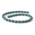 Ovale grijsgroene lavastenen kralen met poreuze textuur voor DIY-sieraden - 9x12mm, 24g / Grijsgroen