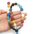 Perle colorate in pietra lavica piatta e tonda per la creazione di gioielli DIY - 12 mm (spessore 6 mm) / N. 14 (Multicolore)