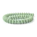 Light green natural lava stone rondelle spacer beads for DIY jewelry and necklaces - 1 String (8x13mm, 48g) / Pale Green (No.12)