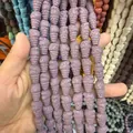 Spiral cone purple lava stone beads with porous texture for DIY jewelry making - Purple (No. 7)