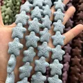 Sternförmige himmelblaue Lavastein Perlen für DIY Aromatherapie Schmuckherstellung - Hellblau (14)