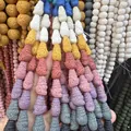Colorful conch-shaped and round porous lava stone beads for DIY jewelry making - Multicolor