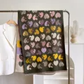 Green cashmere-like heart print scarf with decorative tassels and multi-color floral patterns - Green