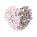 Perles en émail rose en forme de cœur et breloques strass pour bijoux DIY en forme de cœur - Style Série Rose (20 Pièces/Paquet)