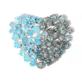 Arrangement en cœur de perles de bricolage en alliage argenté et émail bleu ciel - Style Série Bleue (20 Pièces/Paquet)
