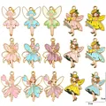 Abalorios de hadas de flores en esmalte de colores para pulseras y llaveros de bricolaje - Combo Diseños Surtidos