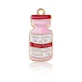 Pink enamel nurse bottle charm in gold finish for DIY jewelry bracelet making - Pink Medical Bottle Enamel Charm