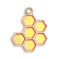 Honingraat hanger van goudkleurige legering met geel emaille voor DIY-sieraden - Gouden Holle Honingraat