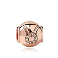 Abalorio del zodiaco en oro rosa con circonitas para el diseño de pulseras DIY - Tauro