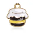 Emaille honingpot hanger met gouden basis voor het maken van DIY sieraden - Kleine Honingpot