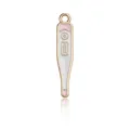 Pink and gold alloy thermometer charm with 37.0 degrees engraving for DIY bracelets - Pink Thermometer Enamel Charm