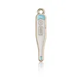Pink nurse theme thermometer alloy pendant with gold plating and white enamel finish - Blue Thermometer Enamel Charm