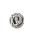 Charm numero 9 in lega d'argento con strass scintillanti e dettagli a cuore cavo - Numero 9
