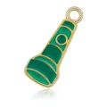 Anhänger in Taschenlampenform mit grüner Emaille für DIY-Schmuckherstellung - 2.1x0.8cm / Grüne Taschenlampe
