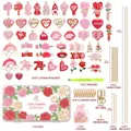 Bastelset mit 50 Herzanhängern aus Legierung, Ketten und Rosen-Aufbewahrungsbox - Herz Thema Komplettes DIY Bastelset