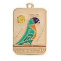 Colgante de tarot mago loro de aleación esmaltada para collar y pulsera de bricolaje - El Mago (Loro Verde)
