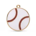 Colgantes de béisbol dorados con costuras rojas para accesorios de joyería DIY - Figura de Pose de Béisbol