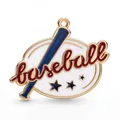 Ciondolo da baseball smaltato con mazza dorata e stelle per gioielli fai-da-te - Stile Distintivo Lettera Mazza da Baseball