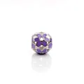 Pink magnolia flower charm with lilac enamel finish for DIY jewelry bracelets - Purple Floral Hollow Style (W1-13)