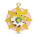 Tarot sun and moon enamel pendant charm with colorful octagonal star for DIY jewelry - Starry Colorful Creature