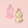 Colgante de máquina de dulces rosa con corazones para joyería DIY y accesorios de San Valentín - Máquina Gashapon Rosa