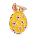 Colgante de huevo de Pascua amarillo con motivos florales y orejas de conejo DIY - Colgante Huevo Amarillo con Lunares