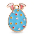 Colgante de huevo azul y orejas de conejo de Pascua con lunares para hacer joyas - Colgante Huevo Azul con Lunares