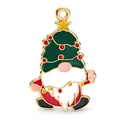 Pendentif gnome de Noël avec chapeau sapin vert et étoile dorée pour bijoux DIY - Gnome Chapeau Arbre de Noël
