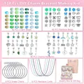 Detalle del kit de creación de joyas DIY de 134 piezas con cuentas y caja de regalo - Azul + Verde