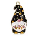 Pendentif de gnome de Pâques avec chapeau noir et émail pour bijoux DIY - Gnome Chapeau Lune Étoile Noir Or