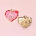 Colgante de corazón rosa con texto Hey Sugar y baño de oro para joyería DIY - Corazón HEY SUGAR Rojo