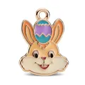 Colgante de conejo de Pascua con diseño de huevo esmaltado y acabado dorado - Colgante Cabeza de Conejo Dibujos Animados