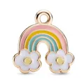 Colgante de nube arcoíris en esmalte dorado para joyería DIY y pulseras - Colgante de Nube Arcoíris