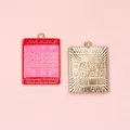 Colgantes LOVE PUZZLE de esmalte rosa y rojo con baño de oro para joyería artesanal - Placa de Rompecabezas Roja