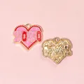 Colgante de corazón rosa con esmalte XOXO y reverso dorado para pulseras de DIY - Corazón Rojo XOXO