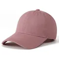 Detail of dusty pink cotton baseball cap crown with embroidered eyelets and button - Adjustable / Pink
