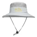 Detalle de sombrero de senderismo gris con malla transpirable y bordado Travellers - M (56-58cm) / Gris claro