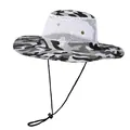 Détail du chapeau de soleil camouflage avec filet respirant et mentonnière réglable - M (56-58cm) / Camouflage Gris Blanc