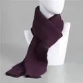 Sciarpa spessa in pelliccia di coniglio viola scuro per anziane con maglia a righe - 150x30cm / Viola