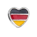 Heart-shaped German flag charm bead with enamel finish for DIY bracelet jewelry - 1 Piece / Germany Style