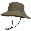 Sombrero de sol para hombre con ala ancha, orificios de ventilación y correa ajustable - M (56-58cm) / Verde Militar