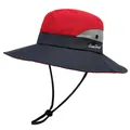 Zonnehoed voor buiten met ademend mesh en een verstelbaar winddicht koord - M (56-58cm) / Rood